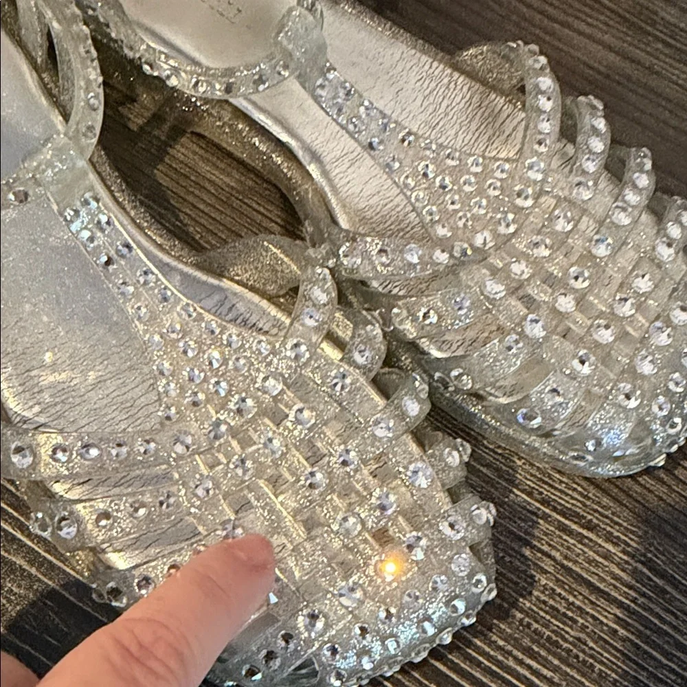 Jeffrey Campbell Gelly Silver Studded Sandals - Picture 5 of 8